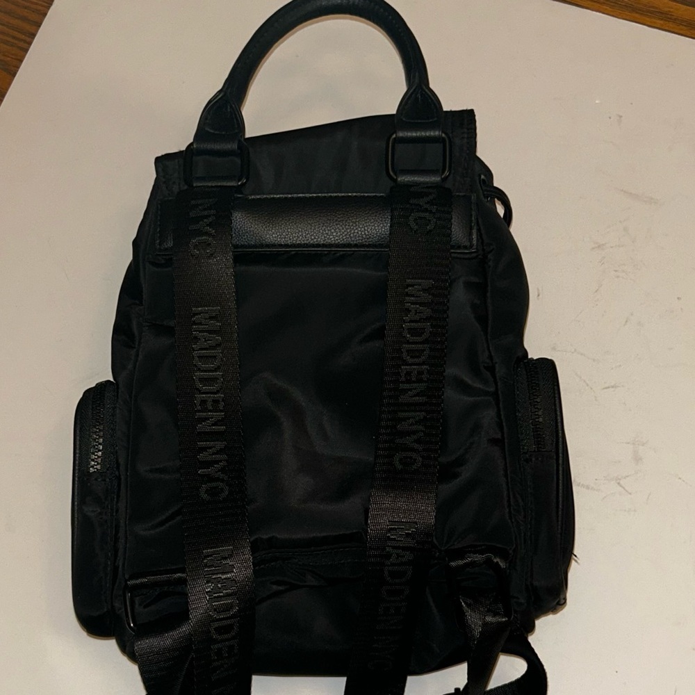 Madden NYC Black Women's Backpack with Chain Detail - Picture 2 of 14